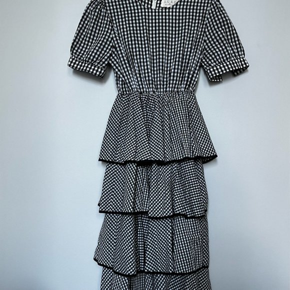 Gingham Ruffled Midi Dress - Picture 4 of 7